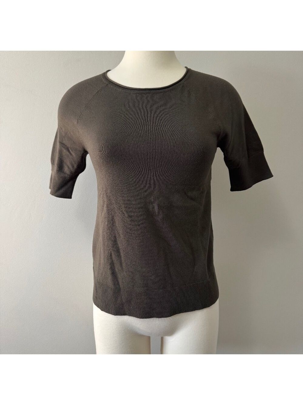 LOFT Dark Brown Crew Neck Sweater